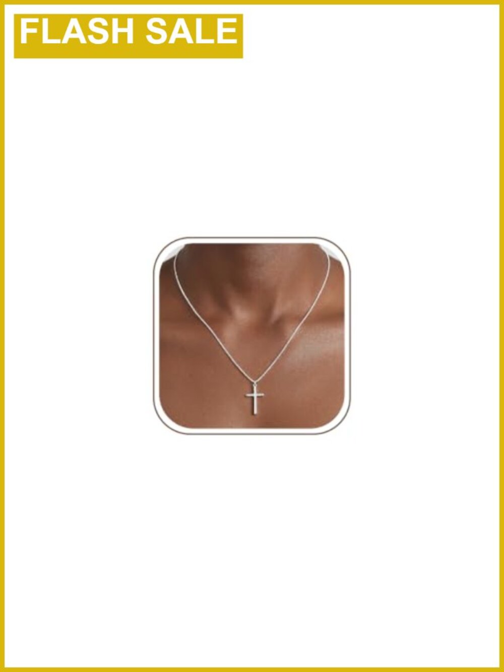 S925 Sterling Silver Box Chain Cross Pendant Necklace for Women